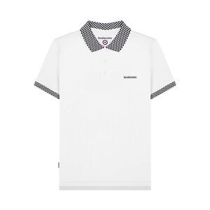 Lambretta Mens Two Tone Button Polo Shirt / White